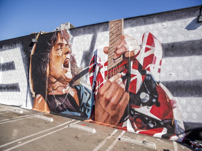 Eddie Van Halen mural at Guitar Center Hollywood
