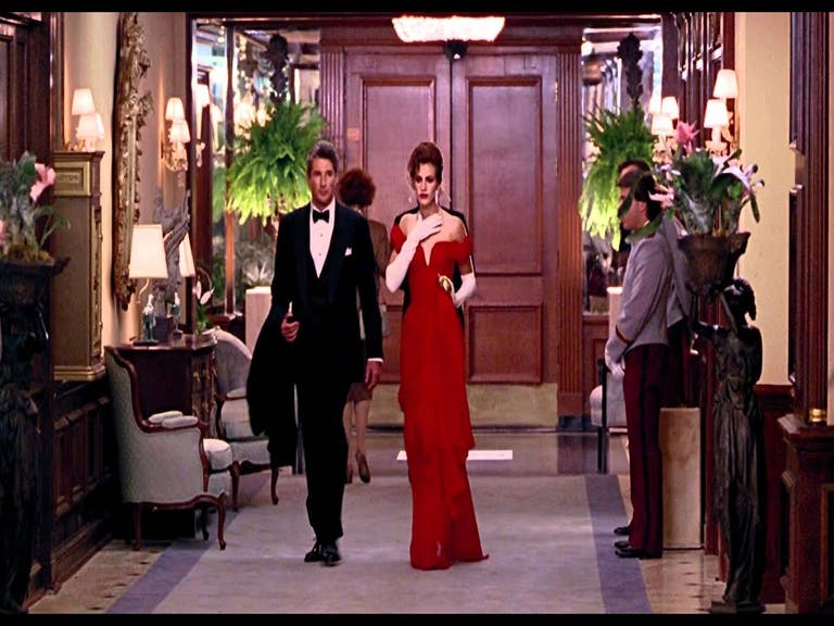 Richard Gere and Julia Roberts in a scene from "Pretty Woman" at the Beverly Wilshire