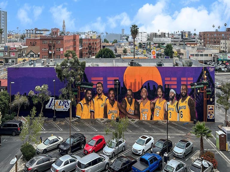 Lakers Legends mural by Jonas Never in Koreatown
