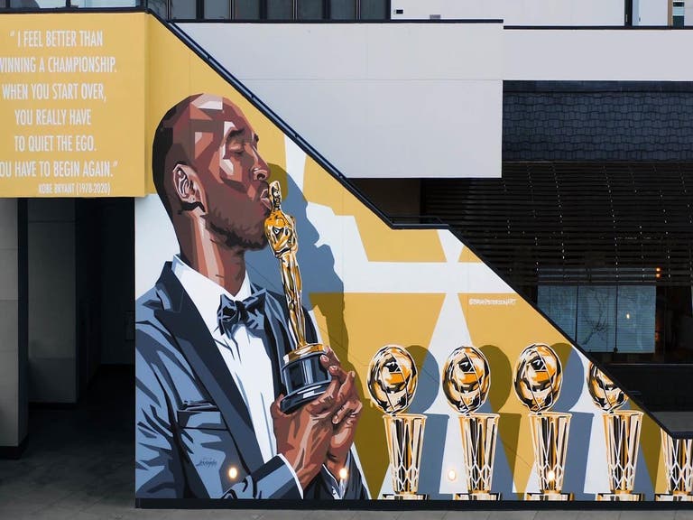 "More Than an Athlete" Kobe Bryant mural by Brian Peterson at Ovation Hollywood