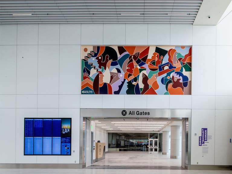 Sarah “Buckley” Samiami, "A Place for Us All" on view in Terminal 3 at LAX
